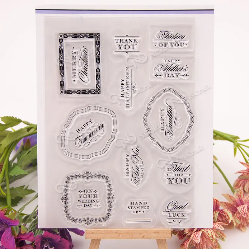 

KSCRAFT Blessing Words Transparent Clear Silicone Stamps for DIY Scrapbooking/Card Making/Kids Fun Decoration Supplies 189