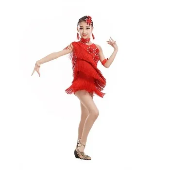 dance dresses with fringe salsa clothes sequin child costume latin sexy for girls samba 2017 children dress girl ballroom tango