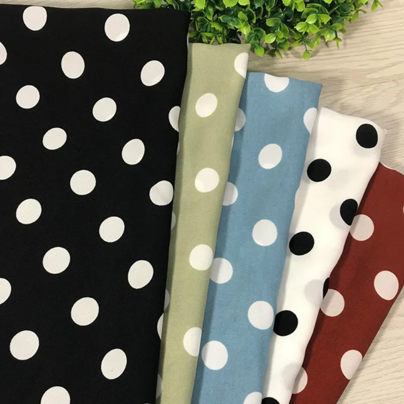 

2cm Wave Point Elastic Diamond-shaped Hemp Printed Chiffon Fabric Autumn and Winter Shirt Textile Material