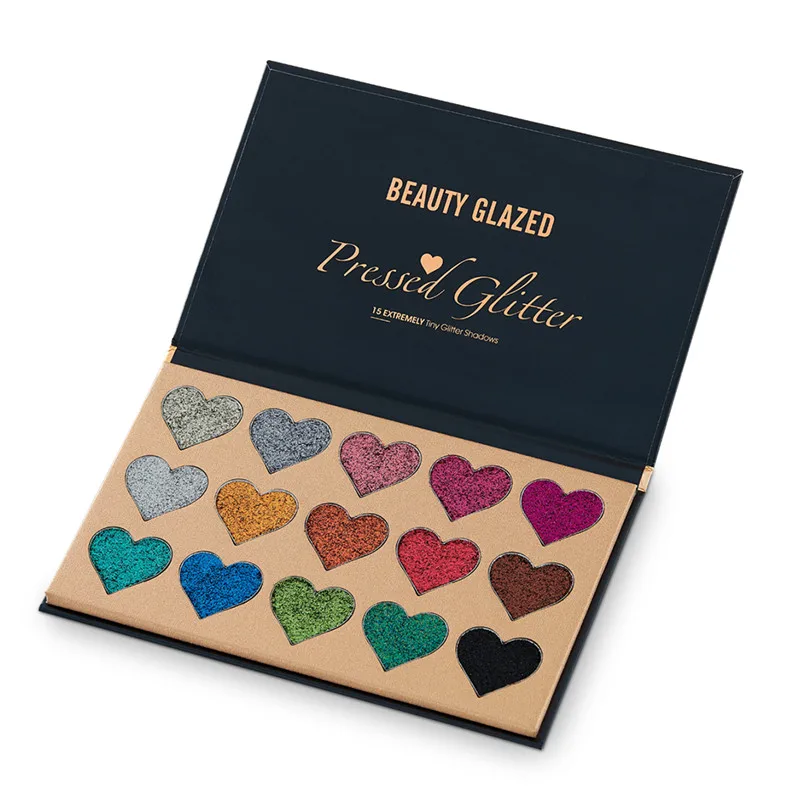 Палетка теней BEAUTY GLAZED для макияжа глаз прессованные тени с блестками в форме