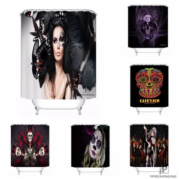 

Custom Girl Makeup Face Butterfly Waterproof Shower Curtain Home Bath Bathroom s Hooks Polyester Fabric Multi Sizes180509-02-05