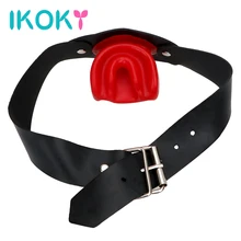IKOKY Dilatation Ball Slave Restraints Fetish Bondage Open Mouth Latex Mouth Plug Sex Toys For Couples Erotic Oral Adult Product