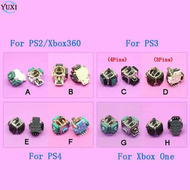 Special Offers YuXi 2pcs/lot 3D Analog Handle Joystick Rocker Stick Sensor Module For Sony PS2 PS3 PS4 / Xbox One 360 Controller Repair Parts Special Offers YuXi 2pcs/lot 3D Analog Handle Joystick Rocker Stick Sensor Module For Sony PS2 PS3 PS4 / Xbox One 360 Controller Repair Parts
