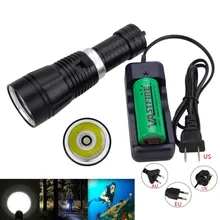 10000LM Black Lanterna XM-L T6 LED Flashlight Up to 100M Underwater Diving Torch Light with 18650/26650 Battery and Charger цена 10000LM Black Lanterna XM-L T6 LED Flashlight Up to 100M Underwater Diving Torch Light with 18650/26650 Battery and Charger цены онлайн