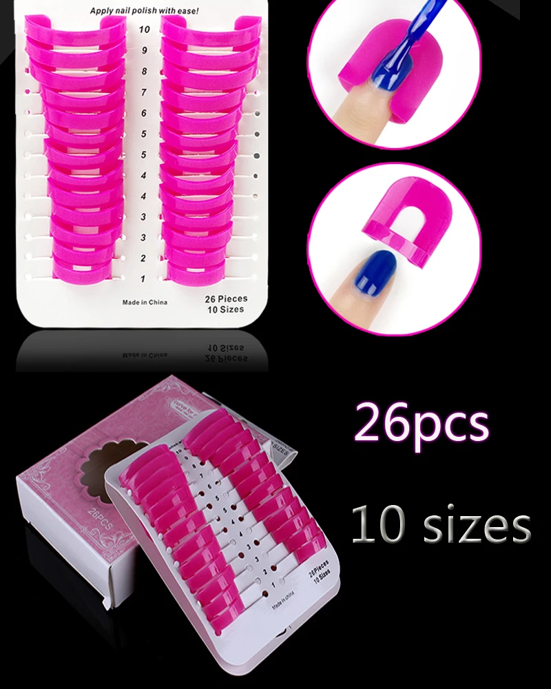 

26PCS/pack Professional French Manicure Nail Art Stickers Tips Finger Cover Nail Polish Protector Mold for Gel Varnish Coat,IYU2