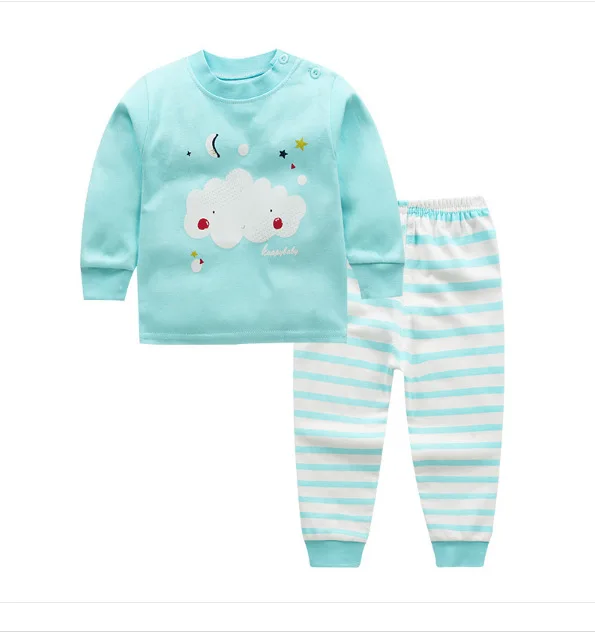 BibiCola/одежда для сна для маленьких мальчиков осенние хлопковые пижамы с рисунками для малышей, Детские комплекты для сна, повседневная одежда для новорожденных девочек