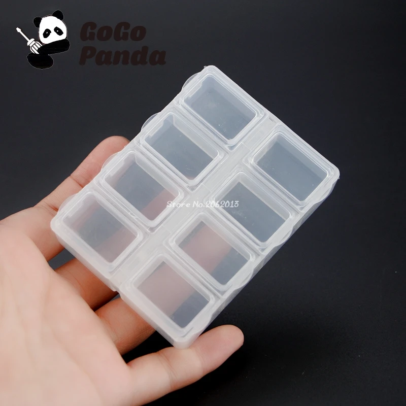 

Free Shipping High Quality Mine Size 8 Transparent Plastic Parts Box Screwbox Single Opened Type