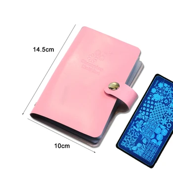 

1pcs New 5 Colors 20slots Stamping Plate Holder Nail Art Plates Case Bag Album Storage For 6*12cm Rectangle Stencil NJ227