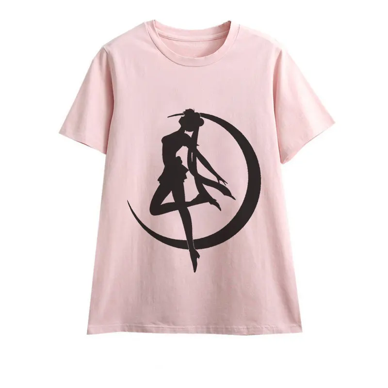 Summer 2019 New Arrival Cute Sailor Moon Anime Print Female Tshirt Japanese Clothes Harajuku Kawaii Women's T-Shirt Fashion Tops