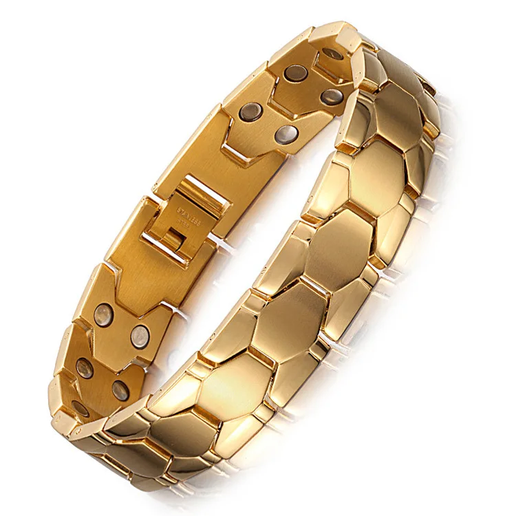

Magnet Bracelet Vacuum Plating Gold Bracelet Stainless Steel Male Magnet Bracelet