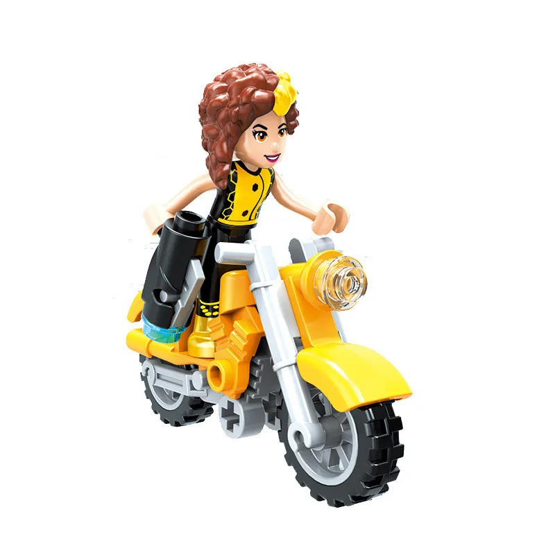 Креативный супер герой фигурка Мстители девушки персонаж с мотоциклом строительный блок кирпичи игрушки