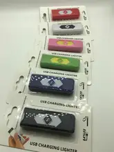 Candy Color USB charging Lighters Cigarette Electronic Lighter Cigar Rechargeable Flameless Windproof Smoking Gadgets Gift Box