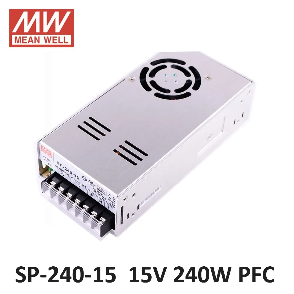 Блок питания MEAN WELL SP-240-15 выключатель питания 15 вольт 16А 240 Вт PFC функция 85-264VAC вход meanwell питания 15VDC led водитель