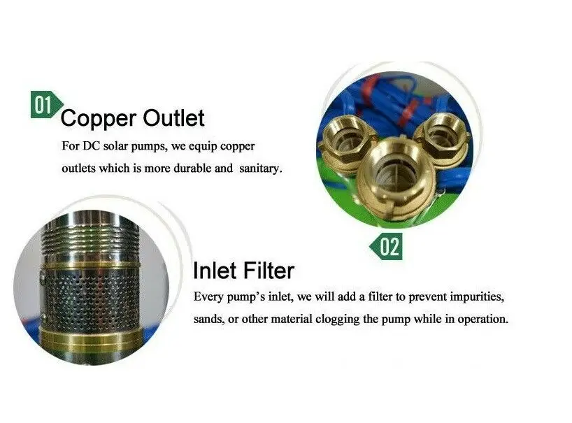 Sale HSH-Flo 3" 1HP 750W 48VDC 255Ft Head 792GPH Solar Submersible Water Deep Well Pump 3