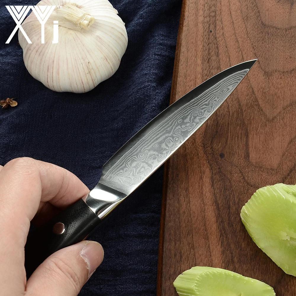 XYj 3,5 ''Paring 5'' универсальный нож из дамасской стали VG10 цветной нож с деревянной ручкой Фрукты Мясо приготовления кемпинга походные инструменты
