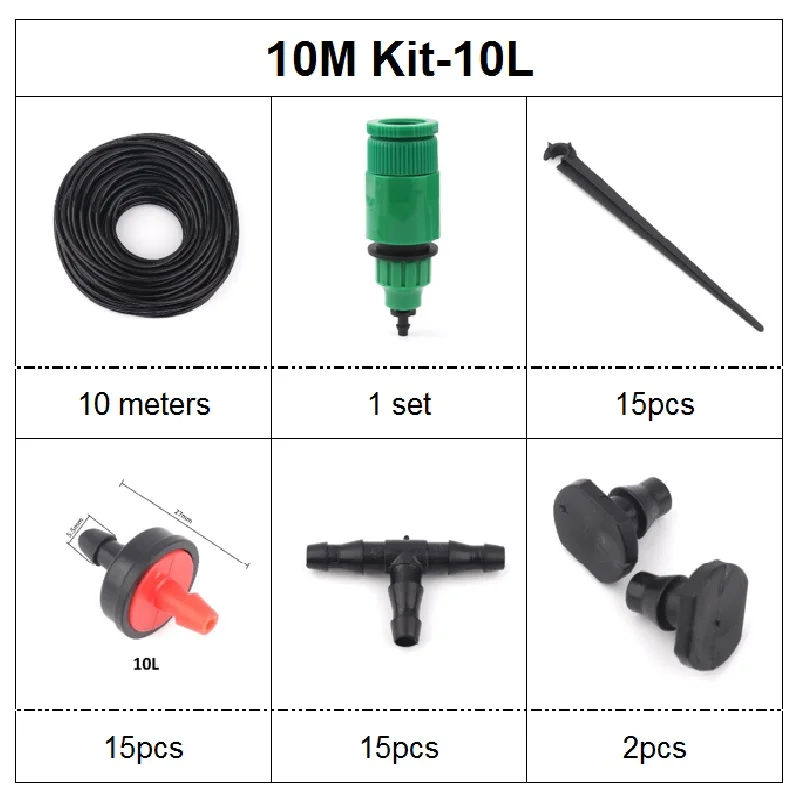 NuoNuoWell 10 м 20 м 30 м садовый точечный полив система автоматический полив набор капельного распыления поливные капельницы комплект для полива - Цвет: 10m kit-10L