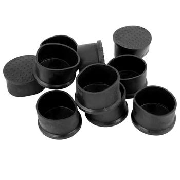 

PHFU 10 Pcs Black Rubber Flexible Round End Cap 50mm Foot Cover