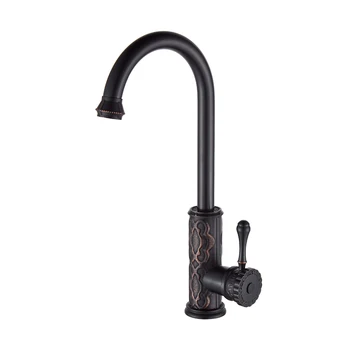 

Black all-copper faucet sink cold and hot faucet rotating retro kitchen bathroom faucet wx5311641