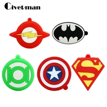 Мультфильм супергерой значок 32GB Бэтмен флэш-накопитель Супермен Знак USB флеш-накопитель 64GB флеш-накопитель 16GB Флешка 8GB карта памяти