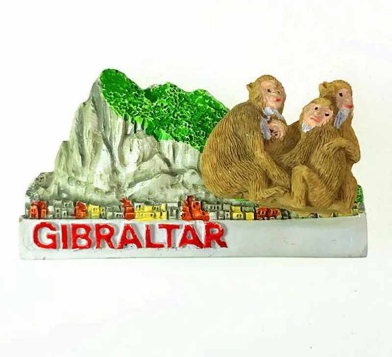 

New Handmade Painted Gibraltar Strait Macaque 3D Fridge Magnets Tourism Souvenirs Refrigerator Magnetic Stickers Gift