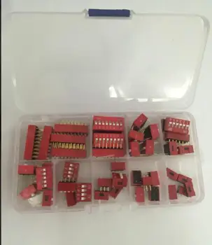 

1pack DIP switch 2.54mm pitch code switch 1/2/3/4/5/6/7/8/9P bit Kit boxed