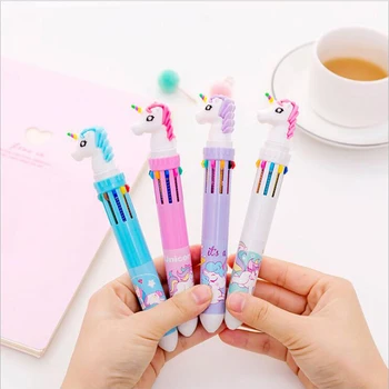 

10 colors 1 PCS luxury ballpoint pen office school supplies gift stationery kawaii unicorn color ballpoint pen