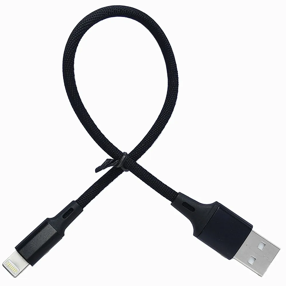 

25cm Portable Fast Charging Cable Data Transfer Line Fabric Braided Fast Charging Cable for iPhone 5/6/7/8/X/XR/XS/iPad