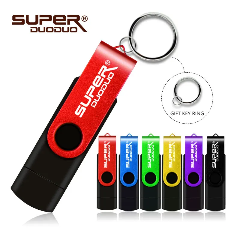 USB флеш накопитель OTG с цепочками для ключей внешний на 32 ГБ 16 8 4 Гб флешка Micro 128