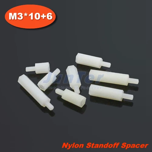 

500pcs/lot Nylon Standoff Spacer M3 Male x M3 Female -10mm