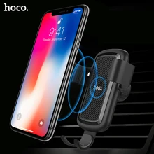 HOCO автомобильное Qi Беспроводное зарядное устройство для iPhone Xs Max XR X 8 Plus Быстрая зарядка Быстрое беспроводное автомобильное крепление держатель для samsung S9 S8