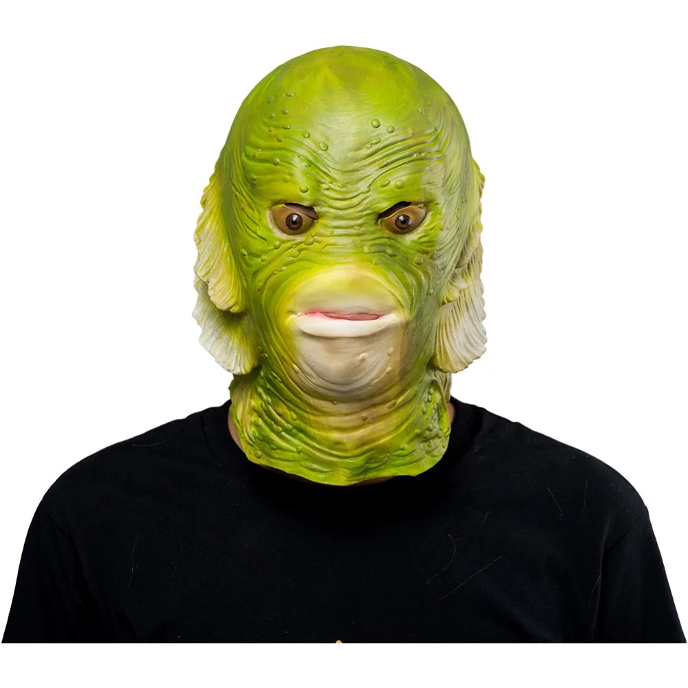 Halloween Animal Latex Masks Fish Full Face Mask Adult Cosplay Props-in