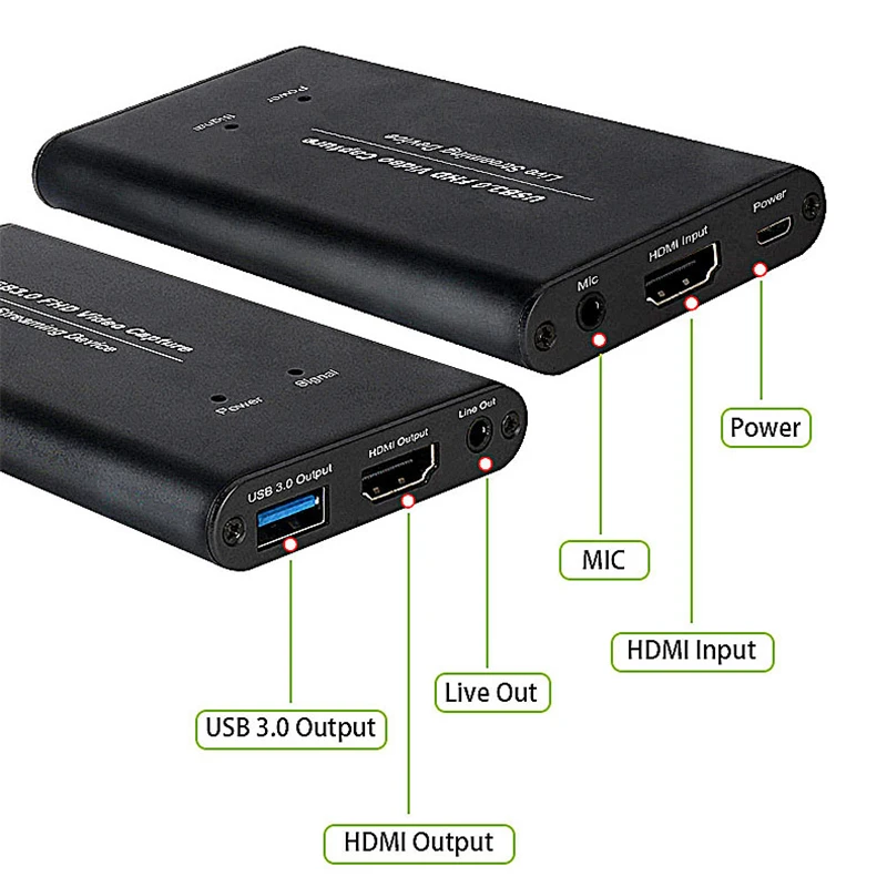 

KuWFi USB3.0 HDMI Video Capture HDMI to USB Video Capture Card Game Streaming Live Stream Broadcast 1080P Mic input and Line out
