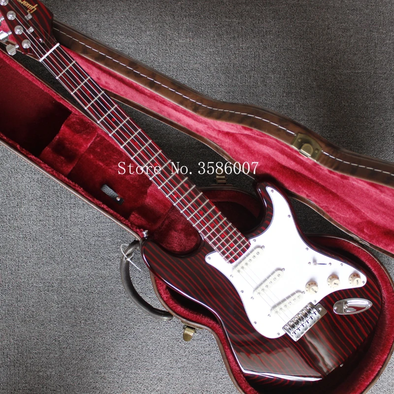 

Farmer customshop/zebrawood 6 string electric guitar/Wine red electric guitar/free shipping/Customizable exclusive logo