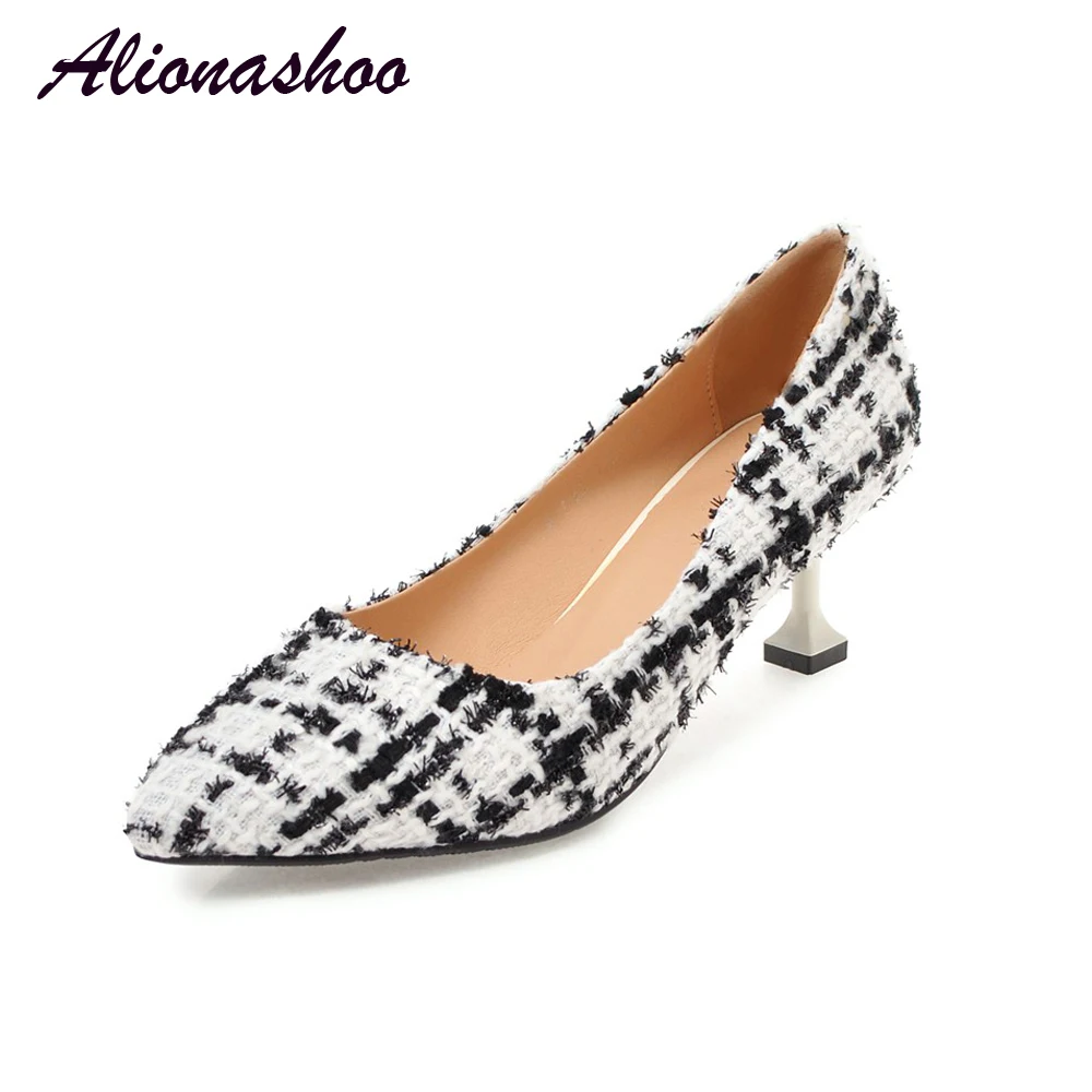 

Alionashoo Women's High Heels Pumps Sexy Party Thin Heel Pointed Toe Mixed Leisure Color Shoes for office lady Women Plus 34-43