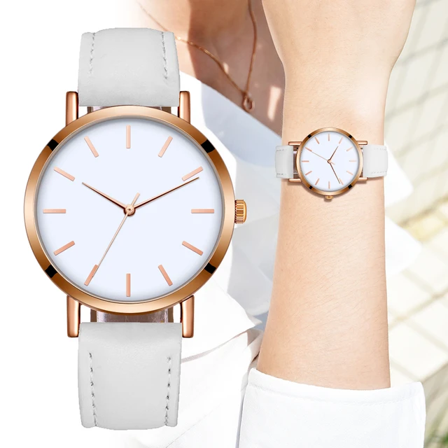 FUNIQUE Watch Women Couple Leather Strap Clock Wristband Fashion & Casual Analog FUNIQUE Watch Women Couple Leather Strap Clock Wristband Fashion & Casual Analog