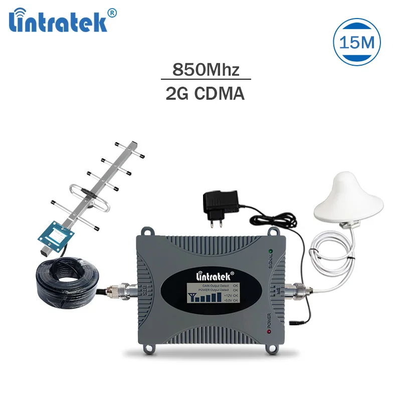 

Lintratek celular signal booster 850Mhz GSM Repeater 3g signal repeater gsm 3g booster mobile amplifier amplificador repetidor 7