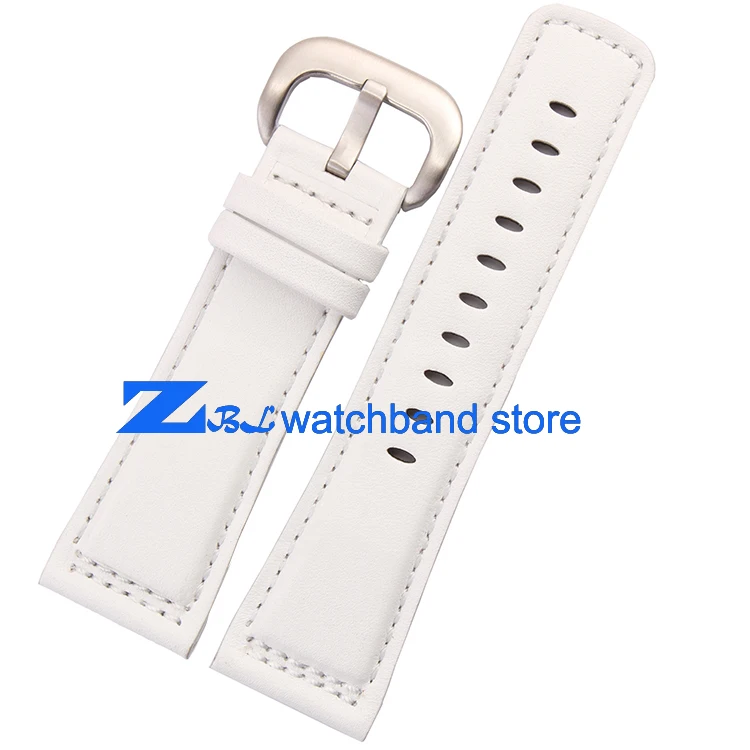 Genuine Leather Watchband Smooth white Bracelets Strap 28mm High quality For friday Watchs mens leather bracelet