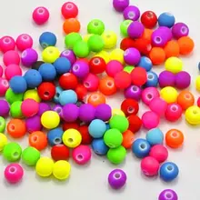 Горячая 200 шт. 6/8/10 мм разные яркие цвета акриловые бусины Матовые Неоновые шарики Круглые шарики для заполнения ювелирное ожерелье ручной работы DIY