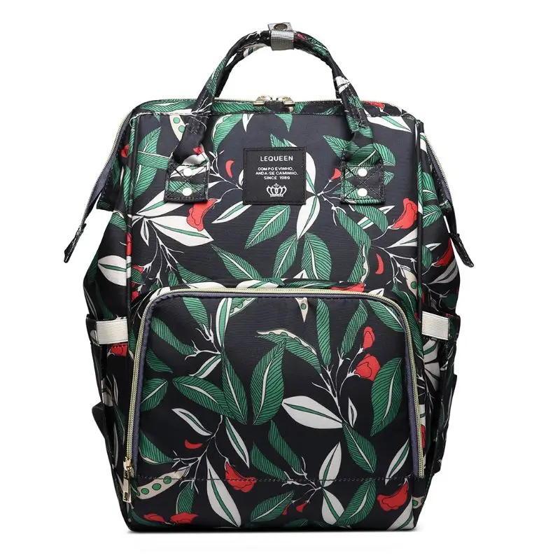 

2018 Diaper Bag Maternity Napper Bag Leaves Print Large Capacity Baby Care Mom Bag Maternity Backpack Waterproof Nappy Bag