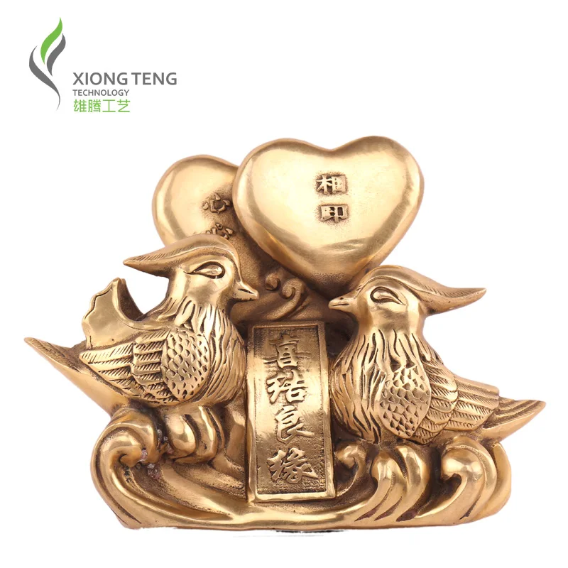 

sales Genuine Pure Copper mandarin duck wedding gift wedding gifts copper set statue