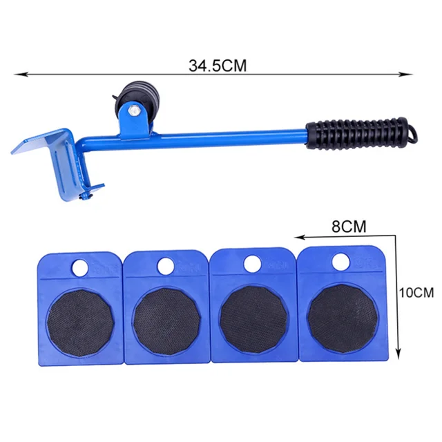 Kézi Szerszámkészlet Bútorok Szállítási Mozgató Transport Lifter Nehéz Cuccok Mozgó Szerszám 4 Kerekes Mozgatórugó + 1 Kerékrúd - Image 2