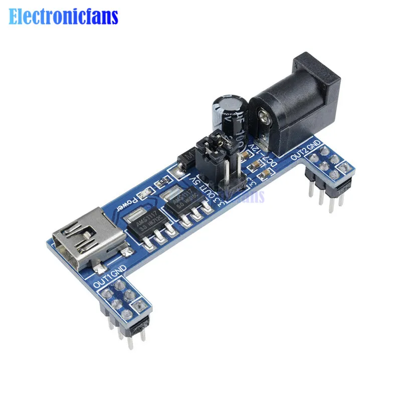 2 шт. макетная плата MB102 модуль питания 3 В 5 для безsolderless Mini USB блок питания|breadboard