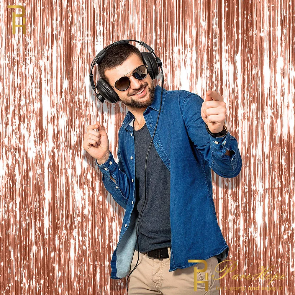 

3M Wedding Backdrop Curtains Gold Foil Fringe Tinsel Curtain Girl Adults Birthday Sequin Backdrops Sweet 16 Party Decorations