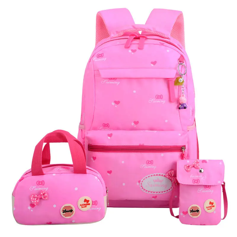 3 шт./компл. школьные рюкзаки для девочек милый бант школьные рюкзаки с принтом Детский рюкзак для девочек студенческие школьные сумки Mochila Infantil