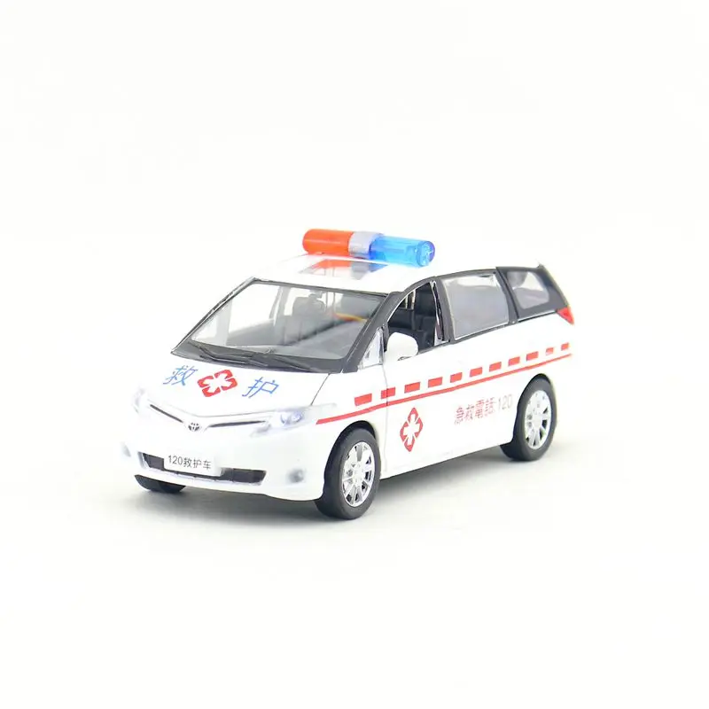 /Литье под давлением модель игрушки/1:32 Масштаб/Toyota Previa автомобиль скорой помощи внедорожник/оттяните назад/звук и свет/Набор для обучения/подарок