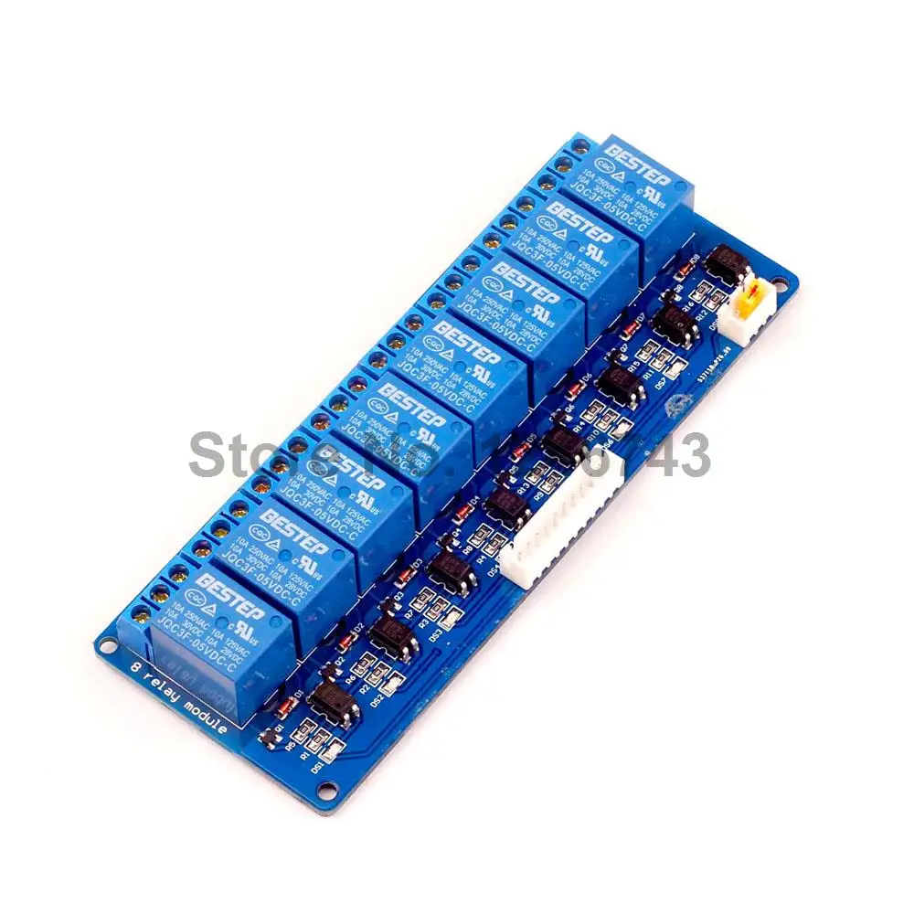 1PCS 5V 8 Channel Relay Module Optocoupler Shielded Driver with XH2.54 Interface