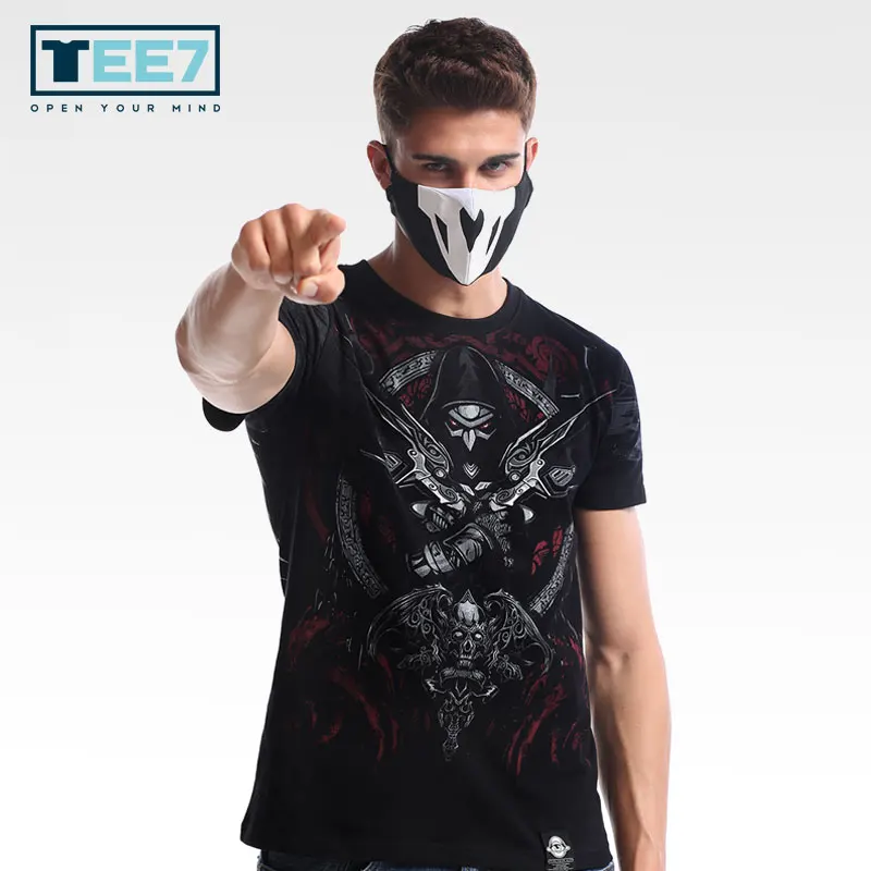 

TEE7 Game Watch Over Cotton T shirt OW Reaper Genji Hanzo DVA ROADHOG Short sleeve O-neck Fashion T-shirts Mens Casual clothes