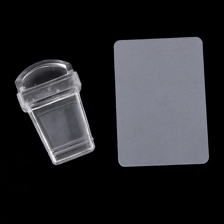 

Nail Stamper Nail Art Templates Stamps Pure Clear Jelly Nail Art Stamper Scraper Set Plate Transparent Polish Print Nail Stampi