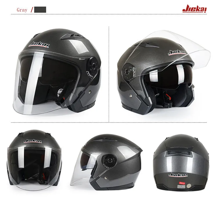 JIEKAI 512 Half Face Flip Up Electronic Motorcycle Hemet With Inner Sun Visor Motorbike Helmets Dual Lens Moto Casque Casco07