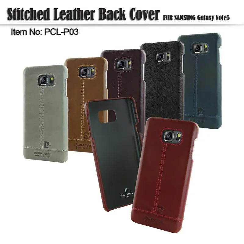 bilder für Original Pierre Cardin Fall Für Samsung Galaxy Note 5 Luxus genäht Echtes Leder-fällen Für Samsung-anmerkung 5 Zurück abdeckung bilder für Original Pierre Cardin Fall Für Samsung Galaxy Note 5 Luxus genäht Echtes Leder-fällen Für Samsung-anmerkung 5 Zurück abdeckung